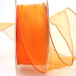 Chiffonband mit Drahtkante orange (70002-40-270)