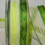 Geschenkband mit Weinrebe, 40mm, grün - (70123-40-510) - Sonderangebot