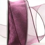 Organzaband mit Drahtkante 40mm aubergine (40719-40-159)