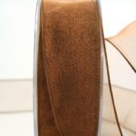 Organzaband mit Drahtkante 40mm braun (40719-40-132)