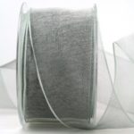 Organzaband mit Drahtkante 60mm grau (40719-60-127)