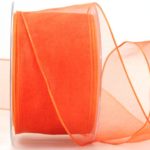 Organzaband mit Drahtkante 60mm orange (40719-60-236)