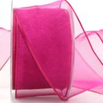 Organzaband mit Drahtkante 60mm pink (40719-60-130)