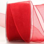 Organzaband mit Drahtkante 60mm rot (40719-60-123)