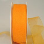 Organzaband 25mm dottergelb (70101) Sonderangebot