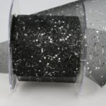 Organzaband, 60mm schwarz-silber (3060374-60-810) - Weihnachtsband