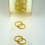 Organzaband Hochzeitsringe, 40mm, creme-gold, (40240-40-102)