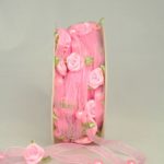 Organzaband mit Satinblüten, rosa (801521)