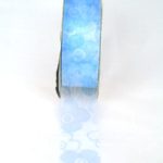 Organzaband mit Blüten, Sonderangebot, 25mm, hellblau (594276-25-73)