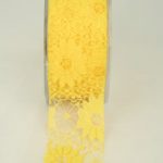 Spitzenband mit Blüten, 40mm gelb (3290314-40-7) - Sonderangebot