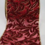 Tischband Organza, 120mm rot-gold (594484-120-38)
