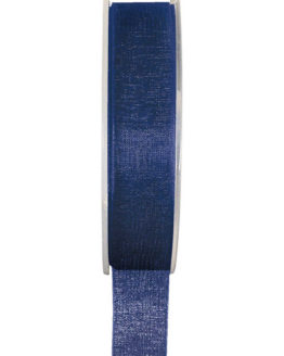 Organzaband BUDGET marineblau, 7 mm x 20 m Rolle - uni, organzabander, budget