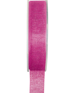 Organzaband BUDGET pink, 7 mm x 20 m Rolle - uni, organzabander, budget