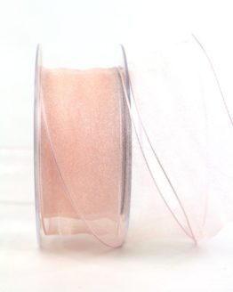 Organzaband rosa, 40 mm, mit Drahtkante - uni, organzaband-mit-drahtkante, 50-rabatt, sonderangebot, organzabander