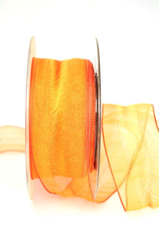 Organzaband Valencia, orange, 40 mm - sonderangebot, organzabander, gemustert, 50-rabatt